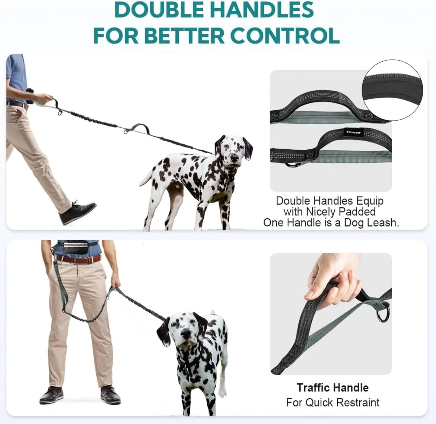 Pipidodo Hands-Free Dual Dog Leash with Waist Bag & Cushioned Pad – Walk Two Dogs with Ease No Tangles No Stress
