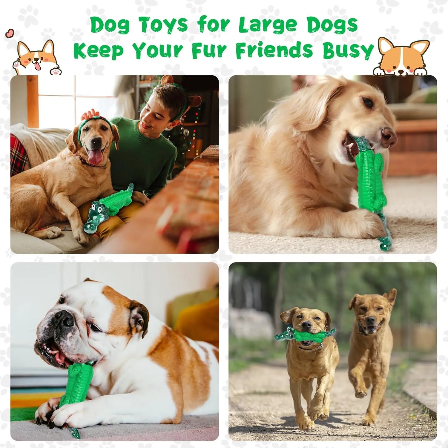 Premium Large Alligator-Designed Dog Chew Toy for Aggressive Chewers - Infused with Milk Scent to Reduce Anxiety and Boredom