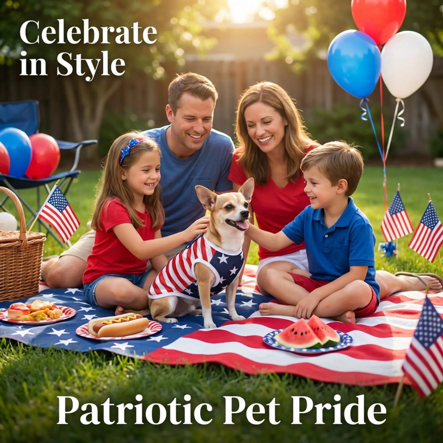 USA 250th Anniversary Dog Vest - American Flag Design, Breathable Mesh Fabric for Summer Comfort, Ideal for Small Dogs on Independence Day