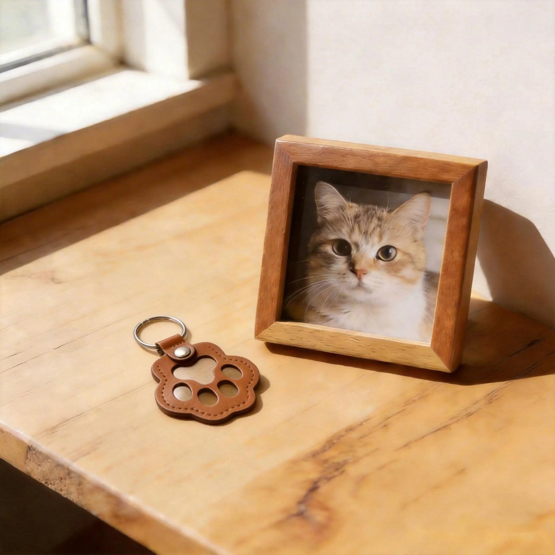 Cherish Your Furry Friend with Our Pet Fur Keepsake Leather Keychain – Adorable Paw Charm for Dog & Cat Hair, Perfect Gift for Pet Lovers