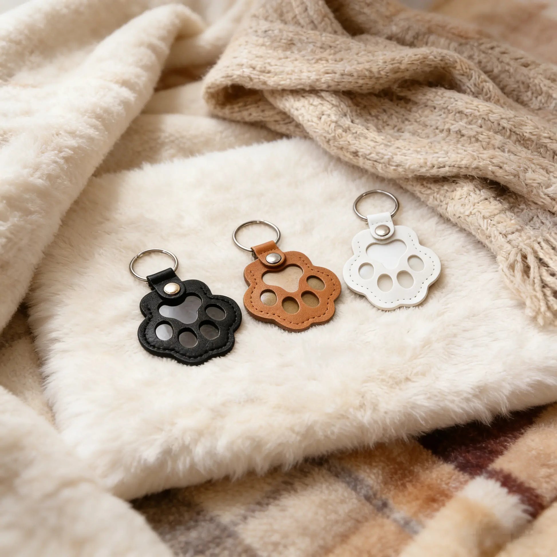 Cherish Your Furry Friend with Our Pet Fur Keepsake Leather Keychain – Adorable Paw Charm for Dog & Cat Hair, Perfect Gift for Pet Lovers
