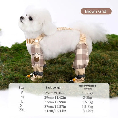 Reflective Stripe Pet Strolling Going Out Pants Adjustable Full Leg Protection Dog Boot Leggings Waterproof Dust-Proof