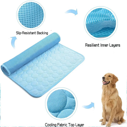 2026 Premium Cooling Dog Bed - Ice Silk Fabric Cooling Mat for Pets, Non-Slip & Machine Washable, Ideal for Summer Comfort for All Sizes