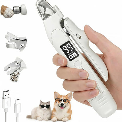 Ultimate 2-In-1 Dog & Cat Nail Clipper and Grinder with LED Light – Low-Noise Electric Pet Nail Trimmer for Stress-Free Grooming, Safety Lock, Nail Catcher, and USB-C Rechargeable Design – Perfect for Small to Medium Pets