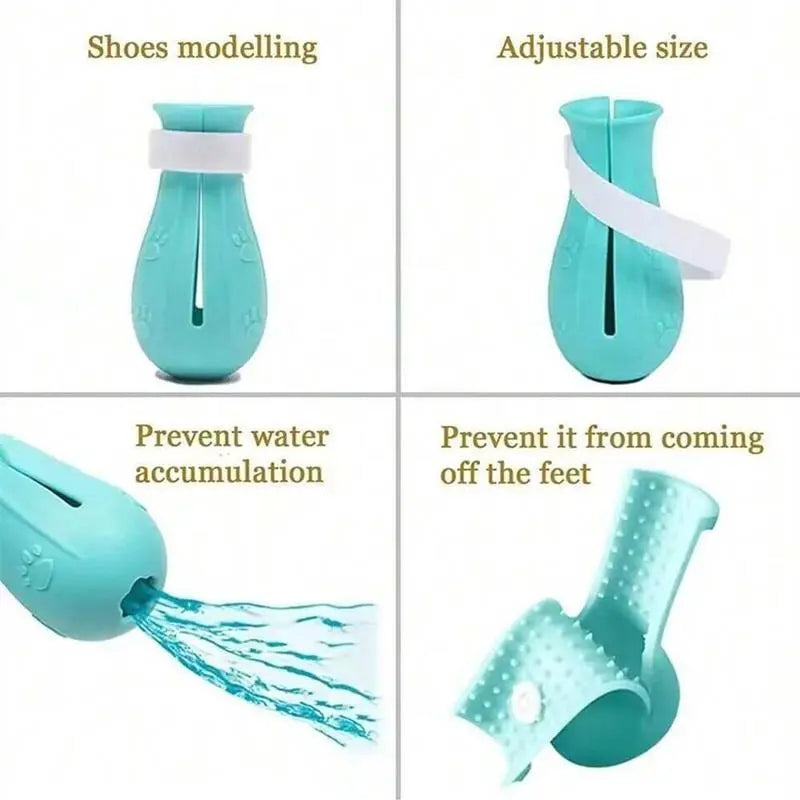 Cat Bathing Shoes – 4 Pairs per Box, Silicone Pet Paw Protectors Grooming Essentials for Dogs and Cats — Protects Paws during Baths, Prevents Scratching, Safe and Reliable.