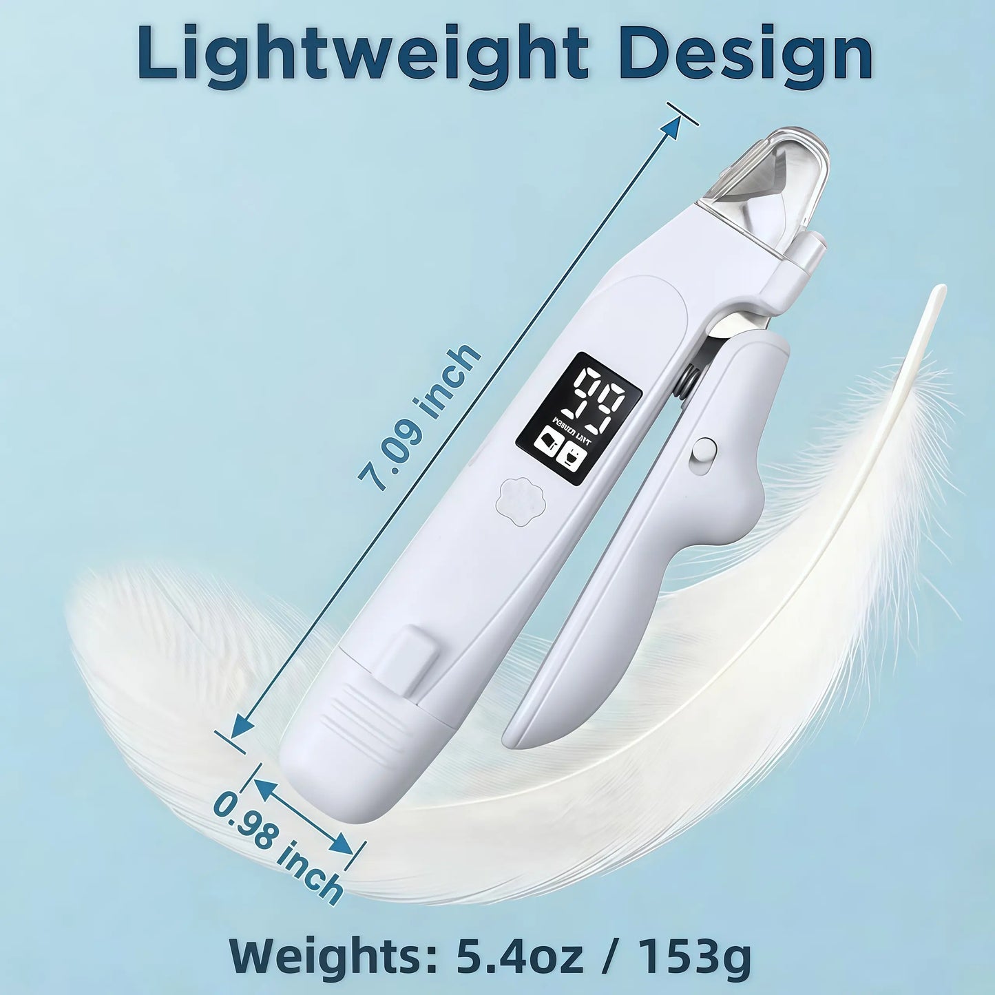 2-In-1 Dog & Cat Nail Clipper and Grinder with LED Light, Low-Noise Electric Pet Nail Trimmer, Safety Lock & Nail Catcher, USB-C Rechargeable, 3 Grinding Ports for Cats & Small to Medium Dogs Grooming Product