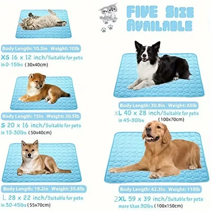2026 Premium Cooling Dog Bed - Ice Silk Fabric Cooling Mat for Pets, Non-Slip & Machine Washable, Ideal for Summer Comfort for All Sizes
