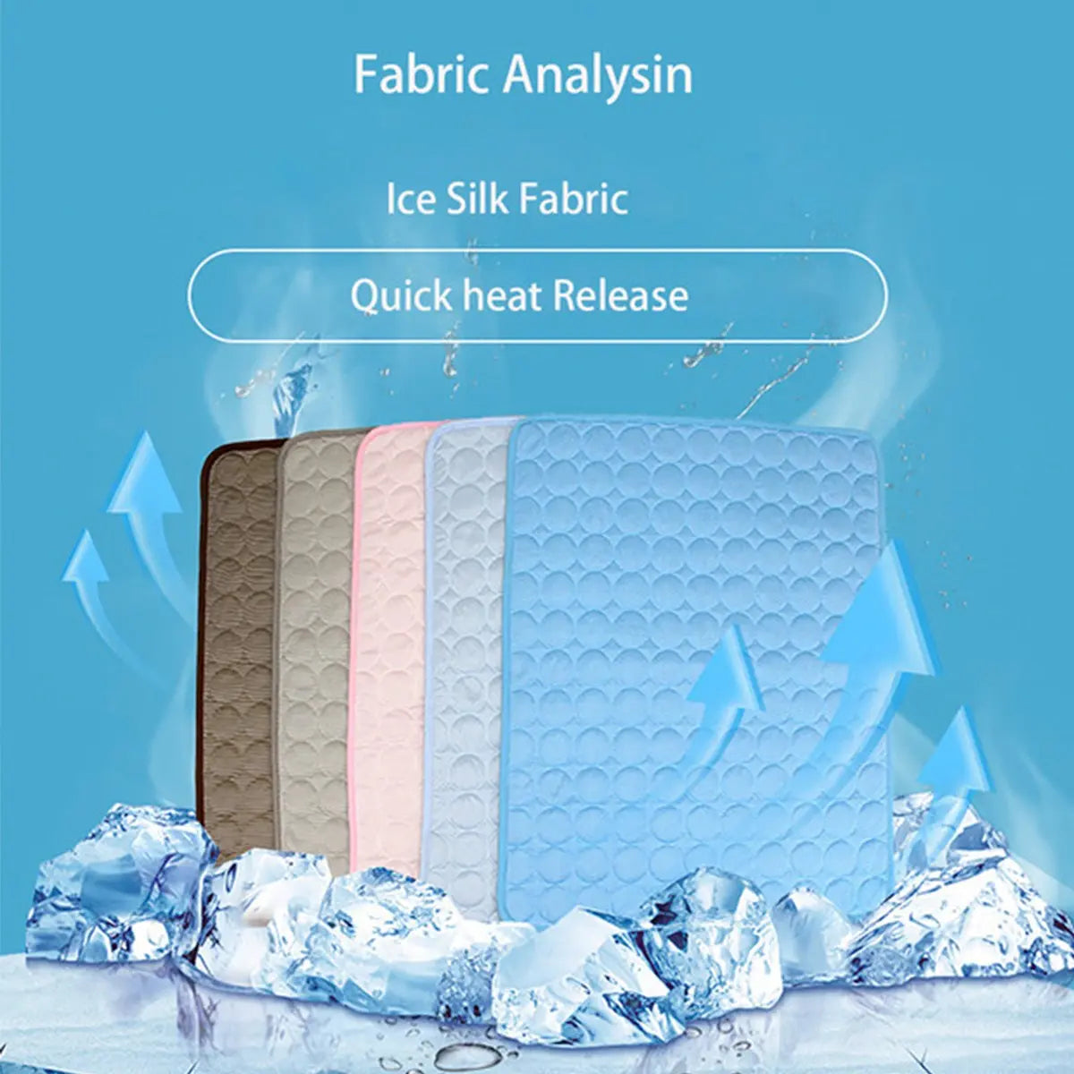 2026 Premium Cooling Dog Bed - Ice Silk Fabric Cooling Mat for Pets, Non-Slip & Machine Washable, Ideal for Summer Comfort for All Sizes