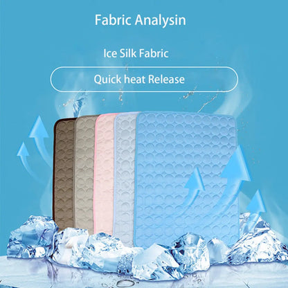 2026 Premium Cooling Dog Bed - Ice Silk Fabric Cooling Mat for Pets, Non-Slip & Machine Washable, Ideal for Summer Comfort for All Sizes