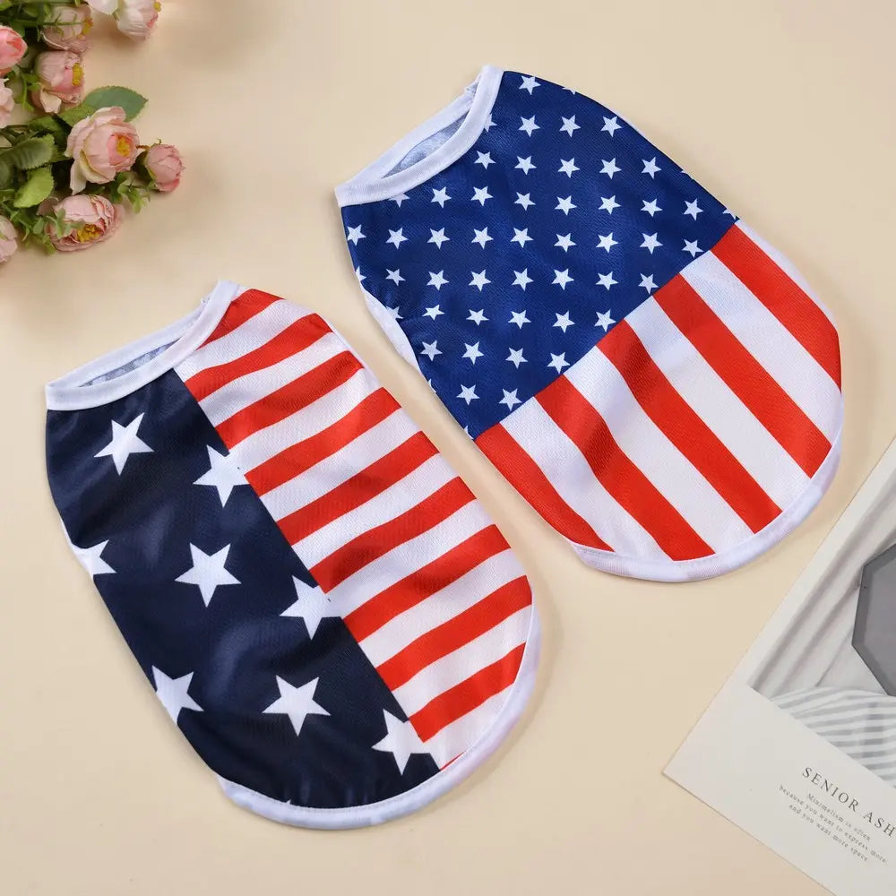 USA 250th Anniversary Dog Vest - American Flag Design, Breathable Mesh Fabric for Summer Comfort, Ideal for Small Dogs on Independence Day