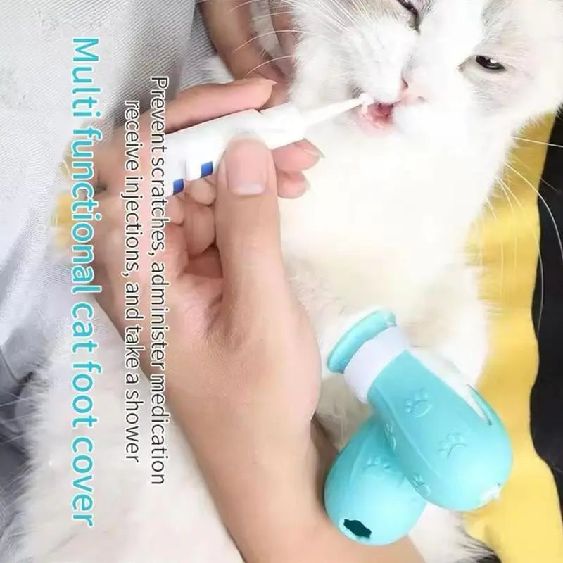 Cat Bathing Shoes – 4 Pairs per Box, Silicone Pet Paw Protectors Grooming Essentials for Dogs and Cats — Protects Paws during Baths, Prevents Scratching, Safe and Reliable.