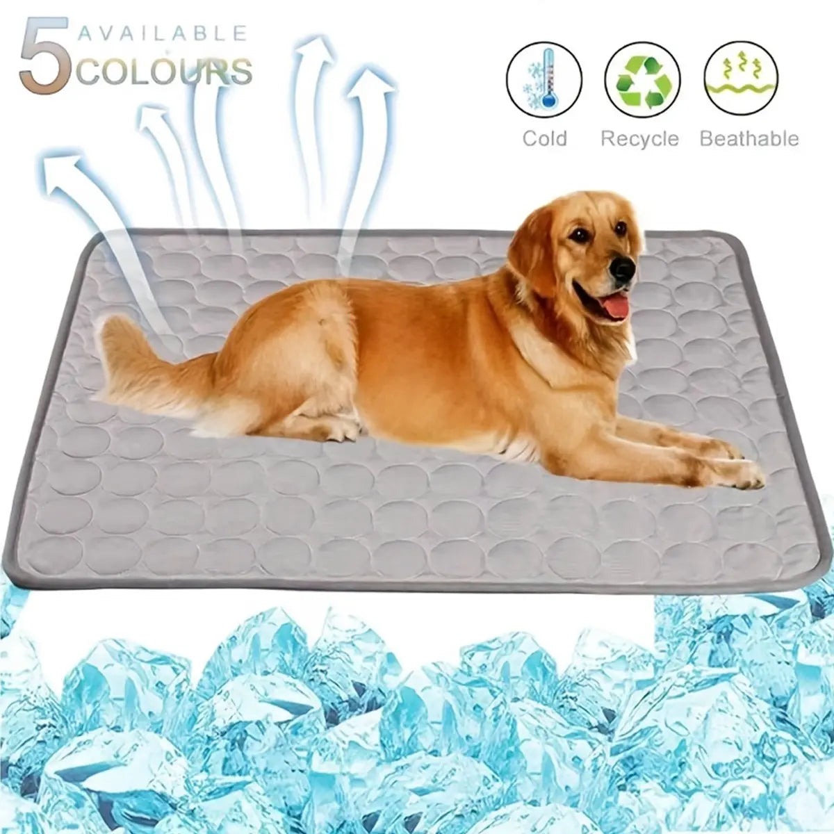 2026 Premium Cooling Dog Bed - Ice Silk Fabric Cooling Mat for Pets, Non-Slip & Machine Washable, Ideal for Summer Comfort for All Sizes