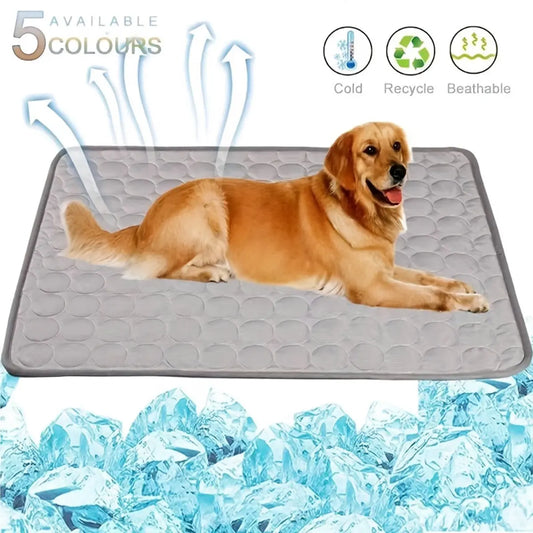 2026 Premium Cooling Dog Bed - Ice Silk Fabric Cooling Mat for Pets, Non-Slip & Machine Washable, Ideal for Summer Comfort for All Sizes